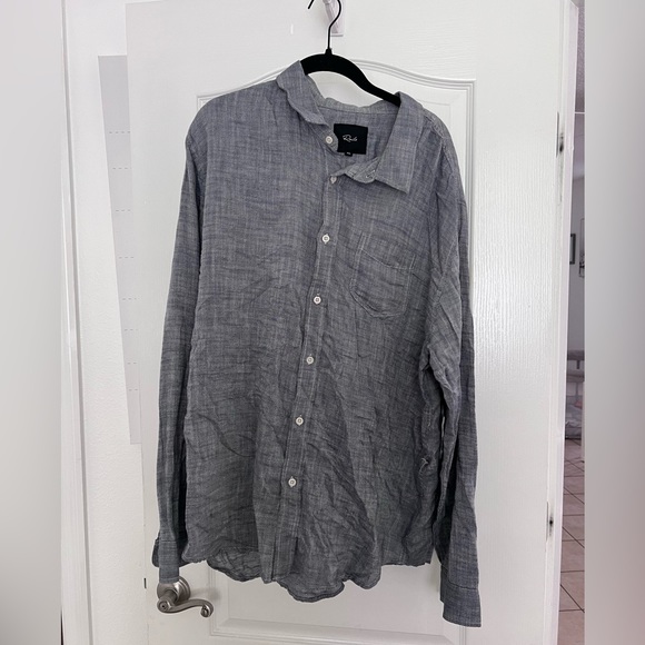 Rails Wyatt Navy Chambray Button Down Shirt SZ XXL - Picture 2 of 9